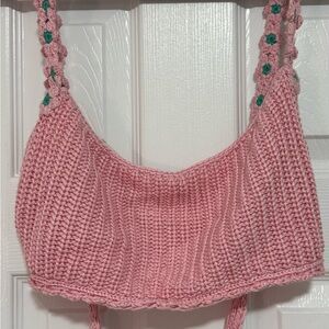 Agua Bendita Pink Knit Crop Top